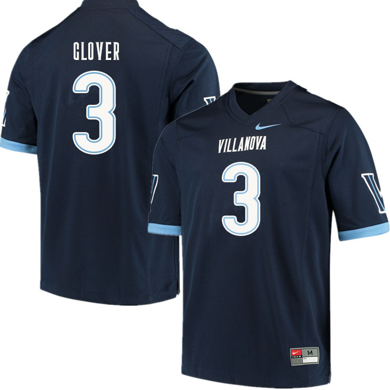 Men #3 Elijah Glover Villanova Wildcats College Football Jerseys Sale-Navy - Click Image to Close